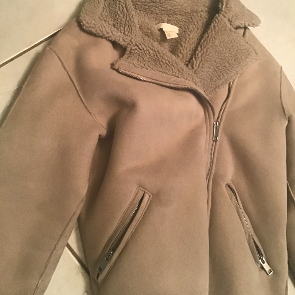 Zip Up Jacket Faux Suede Shearling Lined - Picture 6 of 9